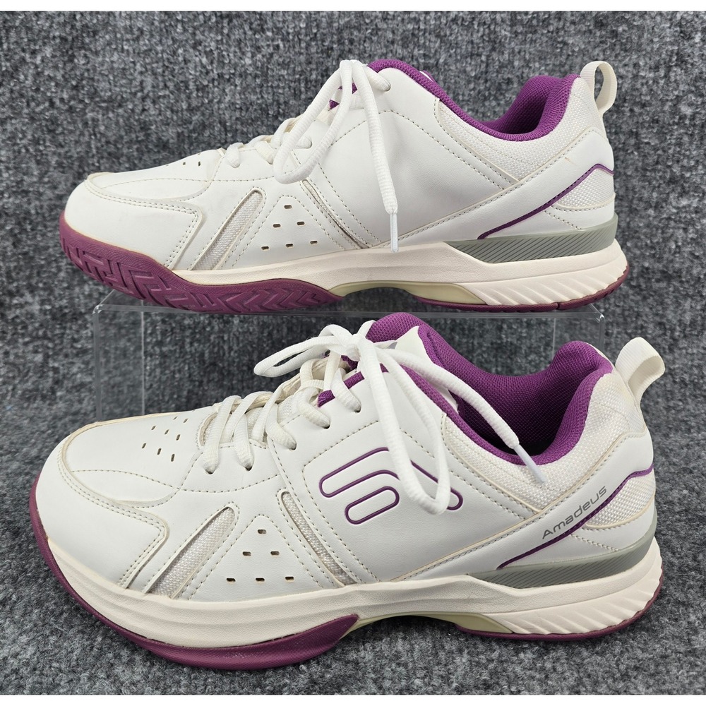 FitVille Amadeus Tennis Pickleball Shoes Women's 11 White Purple Athletic Clean - Picture 1 of 8